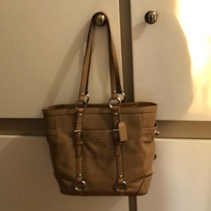 Tan coach shoulder bag